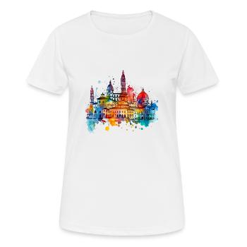 Florenz, eine einzigartigen Stadt - Frauen T-Shirt atmungsaktiv - Weiß - Vorne - AI Model Female 172 dark (172cm)