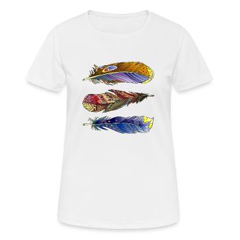 Feder - Frauen T-Shirt atmungsaktiv - Weiß - Vorne - AI Model Female 172 dark (172cm)