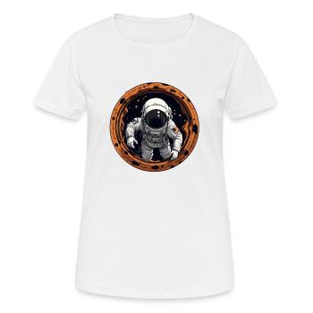Astronaute En Sortie : Fenêtre vers l'Univers - T-shirt respirant Femme - blanc - Devant - AI Model Female 172 dark (172cm)