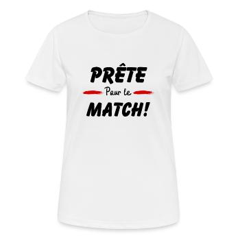 Prête pour le match - T-shirt respirant Femme - blanc - Devant - AI Model Female 172 dark (172cm)