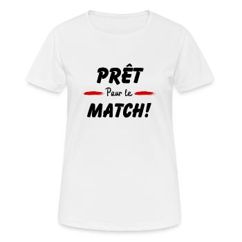 Prêt pour le match - T-shirt respirant Femme - blanc - Devant - AI Model Female 172 dark (172cm)
