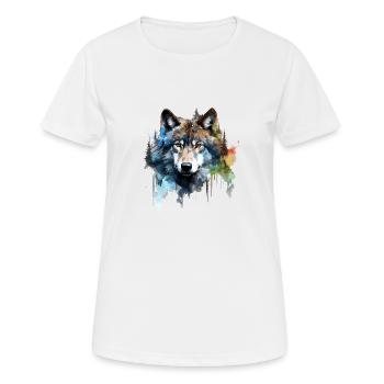 Loup - T-shirt respirant Femme - blanc - Devant - AI Model Female 172 dark (172cm)
