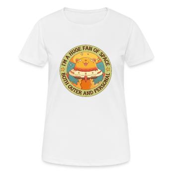huge fan of space, both outer and personal - Women's Breathable T-Shirt - white - Front - AI Model Female 172 dark (172cm)