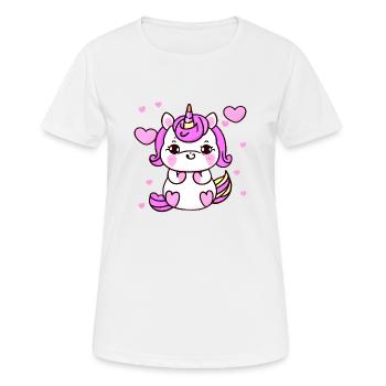 Einhorn Mädchen Unicorn Fabeltier Einhörner - Frauen T-Shirt atmungsaktiv - Weiß - Vorne - AI Model Female 172 dark (172cm)