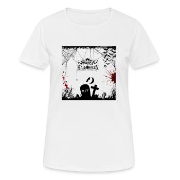 Halloween RIP Grusel Friedhof Blut - Frauen T-Shirt atmungsaktiv - Weiß - Vorne - AI Model Female 172 dark (172cm)