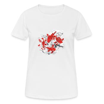 Un banc de poissons koï japonais - T-shirt respirant Femme - blanc - Devant - AI Model Female 172 dark (172cm)