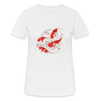 Ein Schwarm japanischer Koifische - Frauen T-Shirt atmungsaktiv - Weiß - Vorne - AI Model Female 172 dark (172cm)
