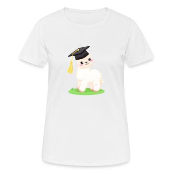 Certificat de fin d’études supérieures en études alpaga - T-shirt respirant Femme - blanc - Devant - AI Model Female 172 dark (172cm)