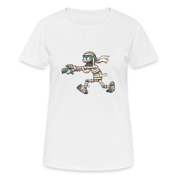 Mumie - Frauen T-Shirt atmungsaktiv - Weiß - Vorne - AI Model Female 172 dark (172cm)