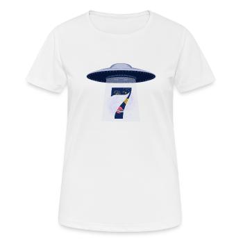 7. Jahrestag des UFO-Angriffs - Frauen T-Shirt atmungsaktiv - Weiß - Vorne - AI Model Female 172 dark (172cm)