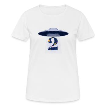 UFO-Angriff zum 2. Jahrestag - Frauen T-Shirt atmungsaktiv - Weiß - Vorne - AI Model Female 172 dark (172cm)