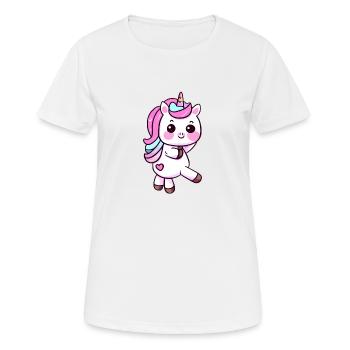 Einhorn Fabeltier Unicorn Mädchen Einhörner - Frauen T-Shirt atmungsaktiv - Weiß - Vorne - AI Model Female 172 dark (172cm)