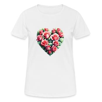 Verlobung Valentinstag Liebe Muttertag Hochzeit - Frauen T-Shirt atmungsaktiv - Weiß - Vorne - AI Model Female 172 dark (172cm)