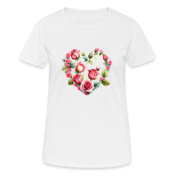Valentinstag Hochzeit Muttertag Liebe Verlobung - Frauen T-Shirt atmungsaktiv - Weiß - Vorne - AI Model Female 172 dark (172cm)