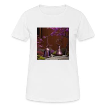 Lila Kupferglocke in einem Zen-Garten - Frauen T-Shirt atmungsaktiv - Weiß - Vorne - AI Model Female 172 dark (172cm)