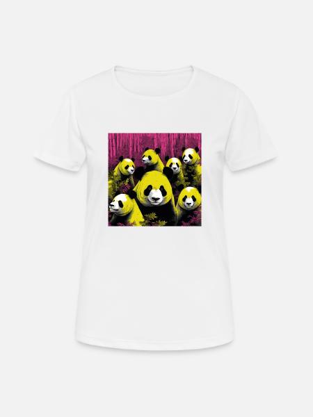 Neon-style panda - Women's Breathable T-Shirt - white