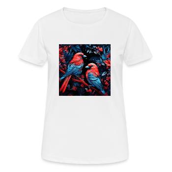 Neon style neon birds - Women's Breathable T-Shirt - white - Front - AI Model Female 172 dark (172cm)