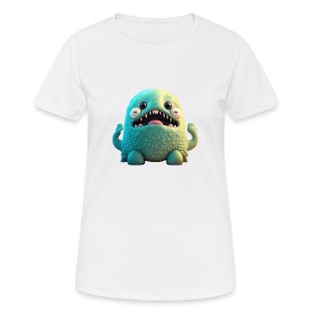 Joyeux Halloween mignon monstre marin langue effrayante - T-shirt respirant Femme - blanc - Devant - AI Model Female 172 dark (172cm)