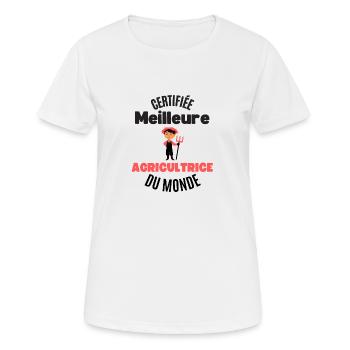 certifiée meilleure agricultrice - T-shirt respirant Femme - blanc - Devant - AI Model Female 172 dark (172cm)