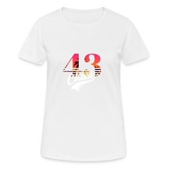 Jahrgang 1943-43-jähriges Jubiläum - Frauen T-Shirt atmungsaktiv - Weiß - Vorne - AI Model Female 172 dark (172cm)