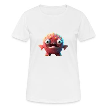 Joyeux Halloween mignon monstre marin langue effrayante - T-shirt respirant Femme - blanc - Devant - AI Model Female 172 dark (172cm)