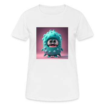 Joyeux Halloween mignon monstre marin langue effrayante - T-shirt respirant Femme - blanc - Devant - AI Model Female 172 dark (172cm)