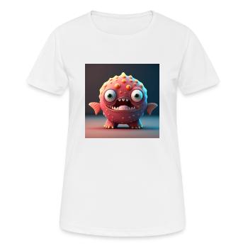 Joyeux Halloween mignon monstre marin langue effrayante - T-shirt respirant Femme - blanc - Devant - AI Model Female 172 dark (172cm)