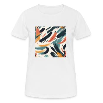 modernes Pinselstrichdesign - Frauen T-Shirt atmungsaktiv - Weiß - Vorne - AI Model Female 172 dark (172cm)