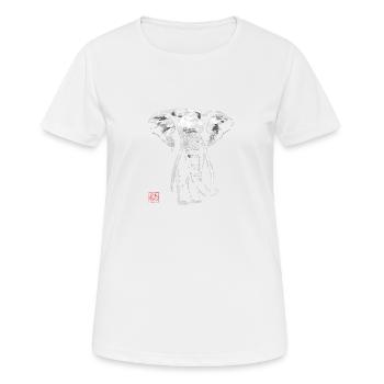 elephant in dark - T-shirt respirant Femme - blanc - Devant - AI Model Female 172 dark (172cm)