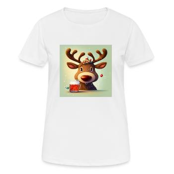 niedliche rote nase rentier weihnachtliche weihnachtsstimmung - Frauen T-Shirt atmungsaktiv - Weiß - Vorne - AI Model Female 172 dark (172cm)