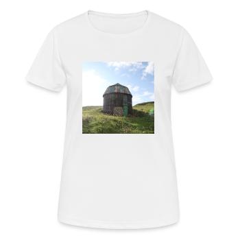 Haus - Frauen T-Shirt atmungsaktiv - Weiß - Vorne - AI Model Female 172 dark (172cm)