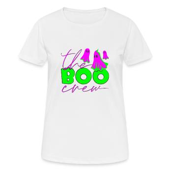 boo crew - Frauen T-Shirt atmungsaktiv - Weiß - Vorne - AI Model Female 172 dark (172cm)