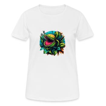 Venus Flytrap Jungle with Exotic Monsters - Women's Breathable T-Shirt - white - Front - AI Model Female 172 dark (172cm)