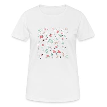 Fond transparent floral rose - T-shirt respirant Femme - blanc - Devant - AI Model Female 172 dark (172cm)