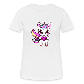 Einhorn Fabeltier Mädchen Einhörner Unicorn - Frauen T-Shirt atmungsaktiv - Weiß - Vorne - AI Model Female 172 dark (172cm)