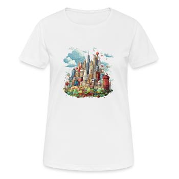 Crazy City - Women's Breathable T-Shirt - white - Front - AI Model Female 172 dark (172cm)