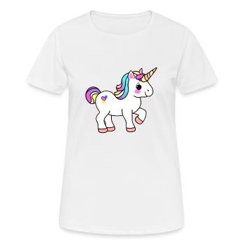 Einhorn Mädchen Unicorn Fabeltier Einhörner - Frauen T-Shirt atmungsaktiv - Weiß - Vorne - AI Model Female 172 dark (172cm)
