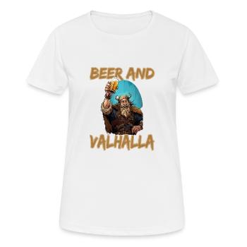 Beer And Valhalla Wikinger - Frauen T-Shirt atmungsaktiv - Weiß - Vorne - AI Model Female 172 dark (172cm)