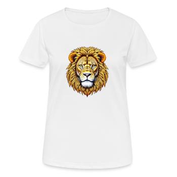 Le visage de lion puissant et doré - T-shirt respirant Femme - blanc - Devant - AI Model Female 172 dark (172cm)