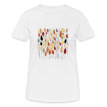 Herbst Blätter Motiv - Frauen T-Shirt atmungsaktiv - Weiß - Vorne - AI Model Female 172 dark (172cm)