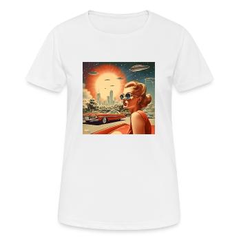 Porträt einer Frau aus den 50er Jahren - Frauen T-Shirt atmungsaktiv - Weiß - Vorne - AI Model Female 172 dark (172cm)