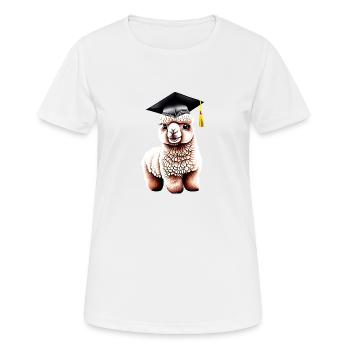 Baccalauréat en études d’alpaga Certificat de fin d’études supérieures - T-shirt respirant Femme - blanc - Devant - AI Model Female 172 dark (172cm)
