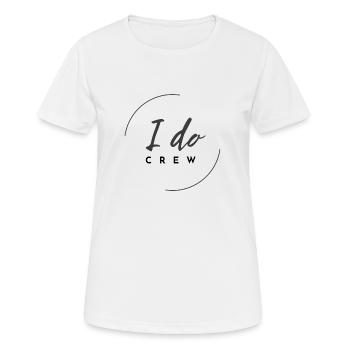 I do crew - T-Shirt für JGAs - Frauen T-Shirt atmungsaktiv - Weiß - Vorne - AI Model Female 172 dark (172cm)