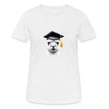 Études d’alpaga Certificat de fin d’études supérieures de baccalauréat - T-shirt respirant Femme - blanc - Devant - AI Model Female 172 dark (172cm)