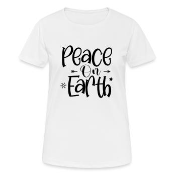 Peace On Earth - Frauen T-Shirt atmungsaktiv - Weiß - Vorne - AI Model Female 172 dark (172cm)