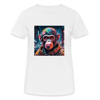singe cyberpunk - T-shirt respirant Femme - blanc - Devant - AI Model Female 172 dark (172cm)