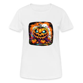 Sombre Citrouille Effrayant Peur Terrifiant Sombre - T-shirt respirant Femme - blanc - Devant - AI Model Female 172 dark (172cm)