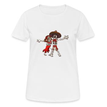 Squelettes mexicains Rumba Dance - T-shirt respirant Femme - blanc - Devant - AI Model Female 172 dark (172cm)