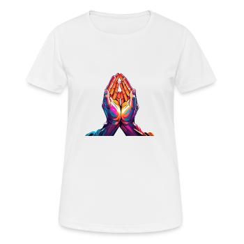 Pray to Heaven - Frauen T-Shirt atmungsaktiv - Weiß - Vorne - AI Model Female 172 dark (172cm)