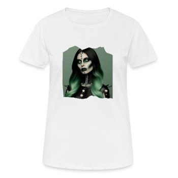 Peur de la sorcière Cauchemar terrifiant Satan fantomatique - T-shirt respirant Femme - blanc - Devant - AI Model Female 172 dark (172cm)